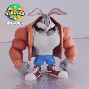 Buff Bugs Bunny - Articulated Flexi Meme Figure - 3D Print STL/3MF
