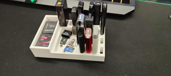 USB holder with tray   