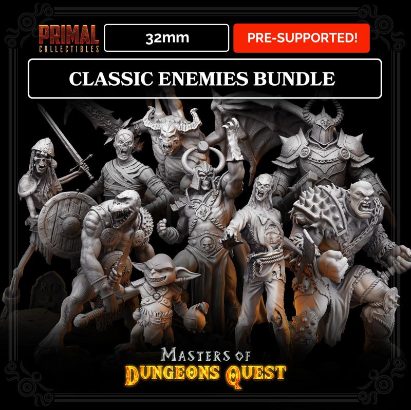 10 miniatures - 32mm - Classic RPG game enemies bundle - MASTERS OF DUNGEONS QUEST