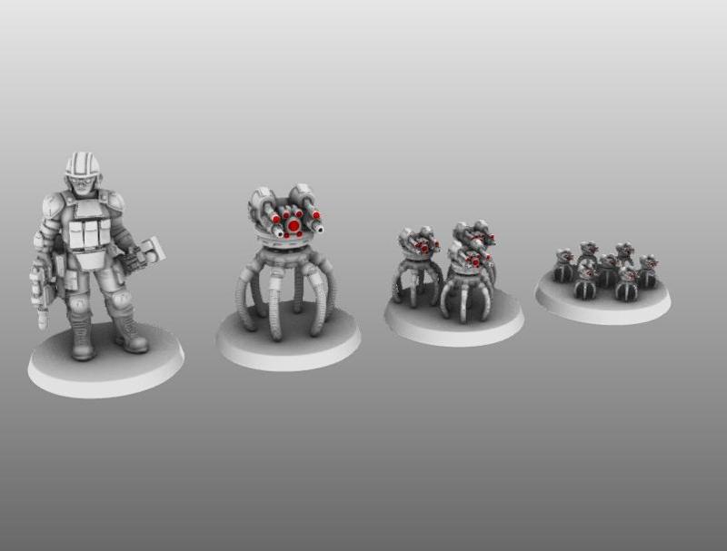 28/15/6mm SpiderDrone Robot Infantry