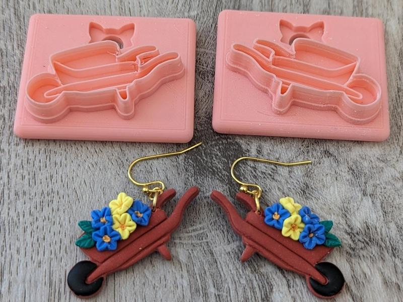 Wheelbarrow Polymer Clay Earring Cutter