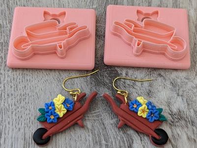 Wheelbarrow Polymer Clay Earring Cutter