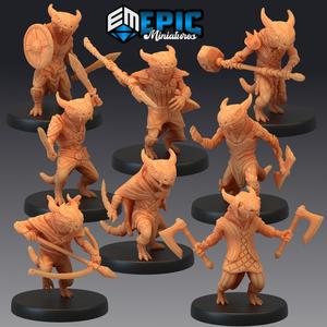 Lizardfolk Warrior Tribe Set / Kobold Minion / Reptile Folk Soldier / Draconic Lizard