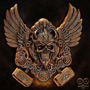 Odin s Mark - Norse Skull Emblem STL for 3DPRINT or CNC