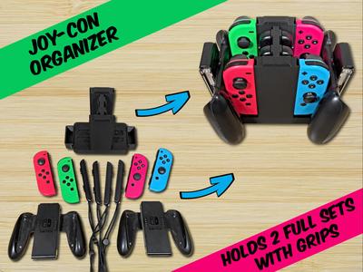 Joy-Con Organizer - Holds 2 Full Sets w/ Grips
