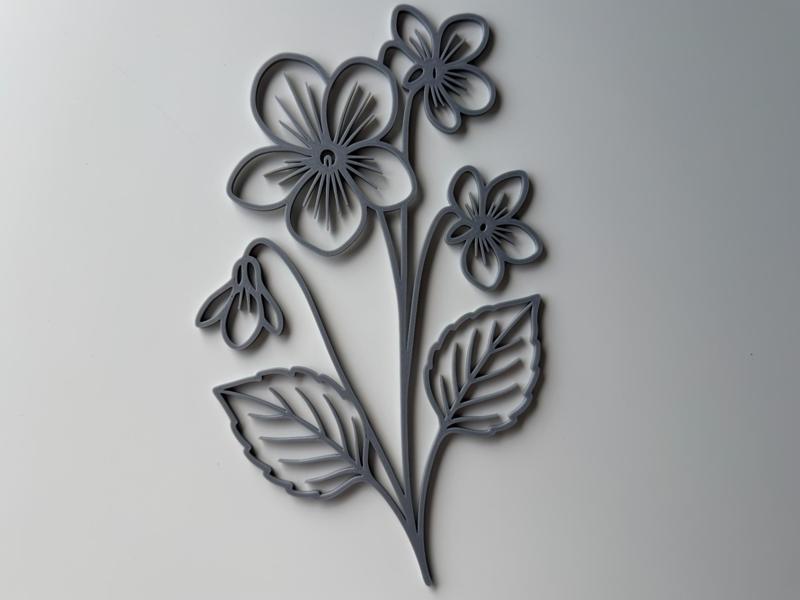 Violet Flower Meadow Wall Decor Window Picture
