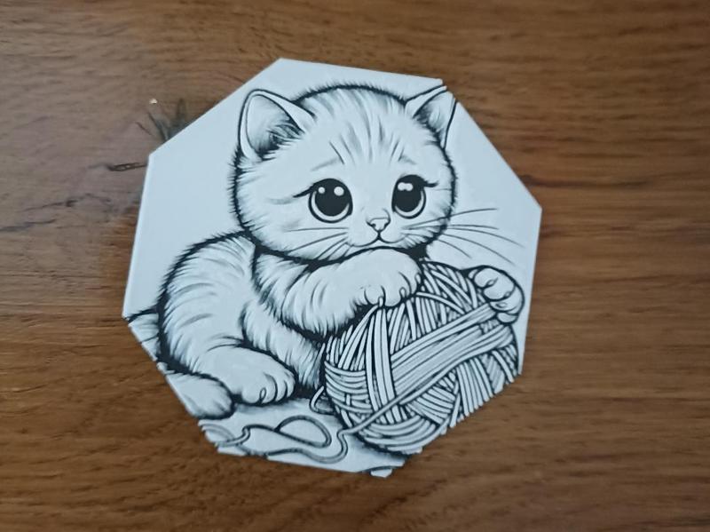 Cute kitten coaster hueforge