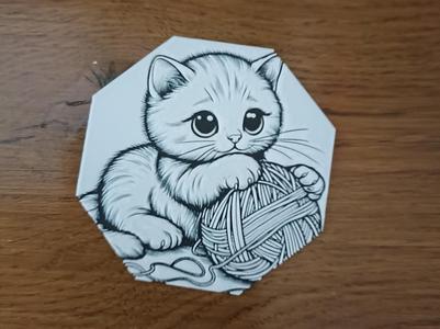 Cute kitten coaster hueforge