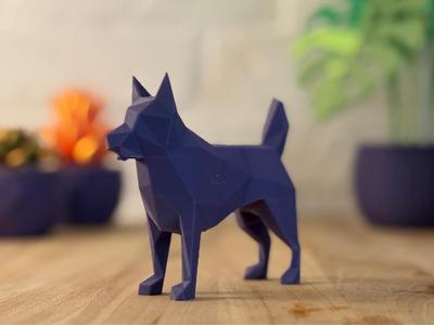 Low poly German Shepherd dog