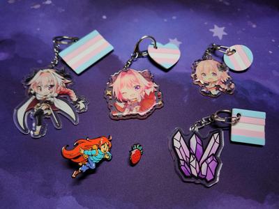 Transgender Flag Keychains (+ 6 other flags)