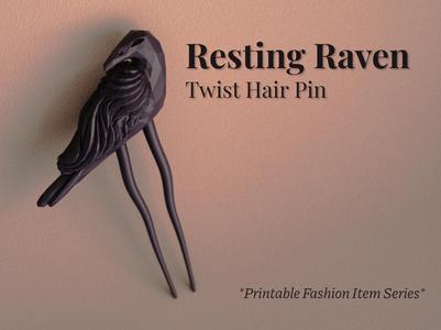 Resting Raven - Twist Hairpin