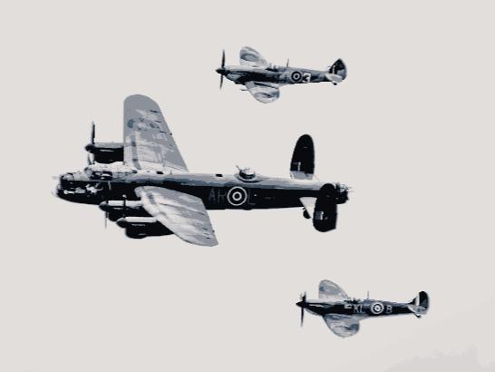 Lancaster PA474, Spitfire Mk IX and Spitfire IIa
