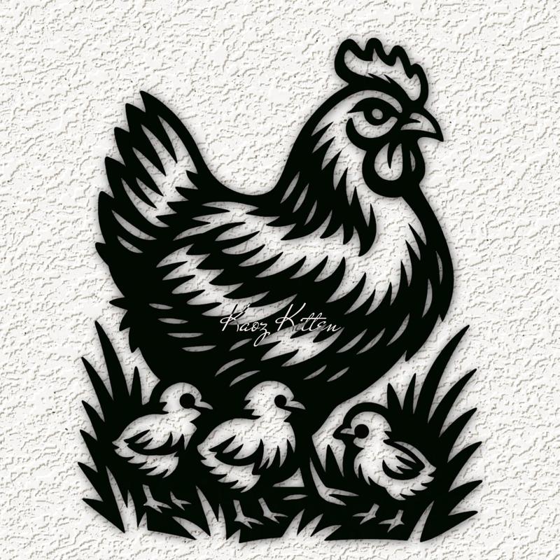 chicken hen chicks 3 wall art home decor