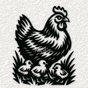 chicken hen chicks 3 wall art home decor