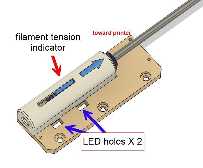 Super DIY two way filament tension detector using 2CMX8CM pcb and hall effect sensors