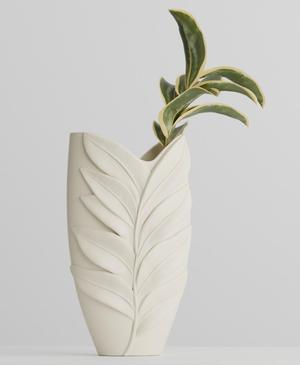 Verdant Vein Vase - Modern Leaf Decor