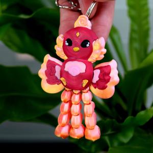 Flexi Phoenix Keychain – Articulated Moving Bird Trinket, Mythical Creature
