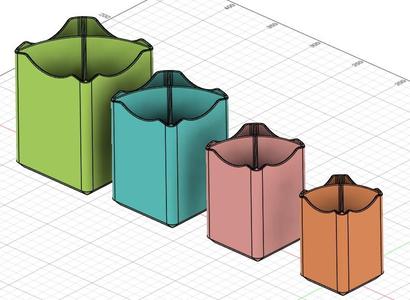 Simple Desk Containers - Square - Quad Divided