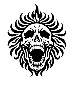 Leather Stamp 100mm Screaming Skull 