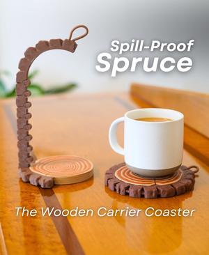 Spill Proof Spruce - Coaster that Transforms into Coffee Carrier