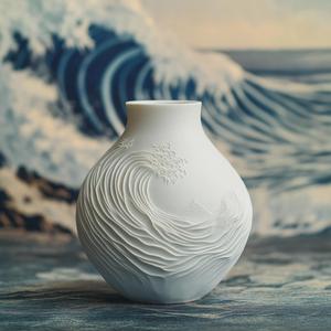 Hokusai-inspired Wave Vase for Unique 3D Printed Home Decor