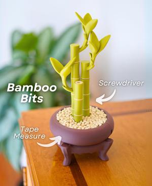 Bamboo Bits - Toolbox on your Table - Screwdriver, Tape measure, Tool Storage