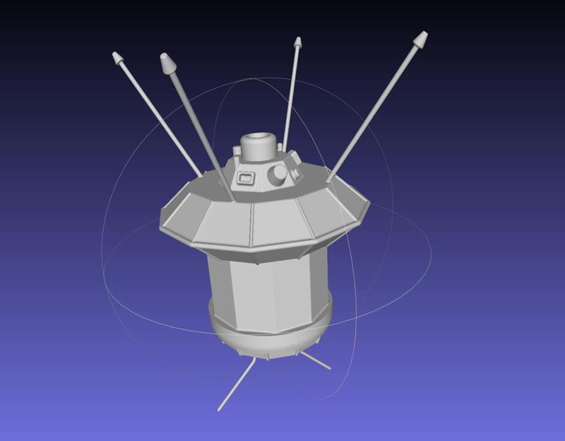 Simple Luna 3 Spaceprobe Printable Miniature
