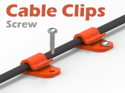 Cable Clips Collection - Screw - 4 Variations ( Parametric )