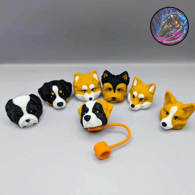 Dog set 2 keychains and toppers