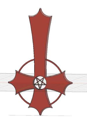 Halloween Decoration - Satanic Cross Pendant