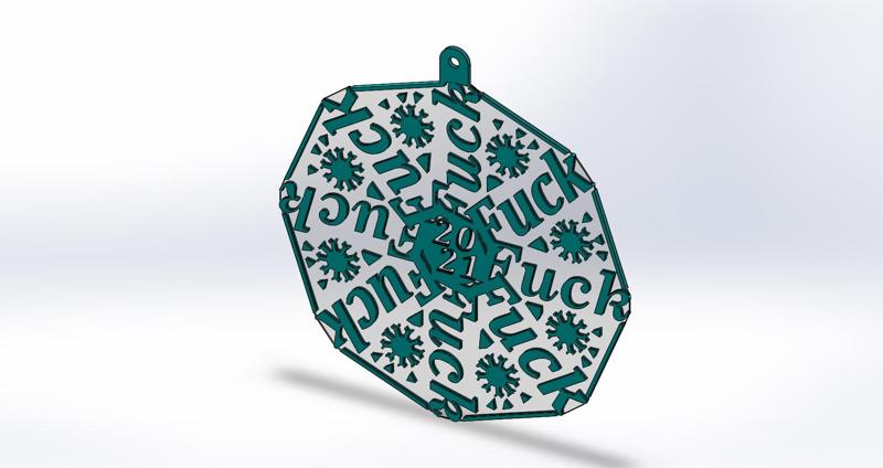 F*ck Fork Frak 2021 Snowflake Tree Ornament