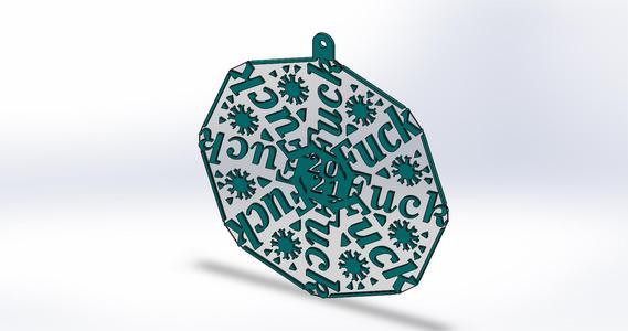 F*ck Fork Frak 2021 Snowflake Tree Ornament