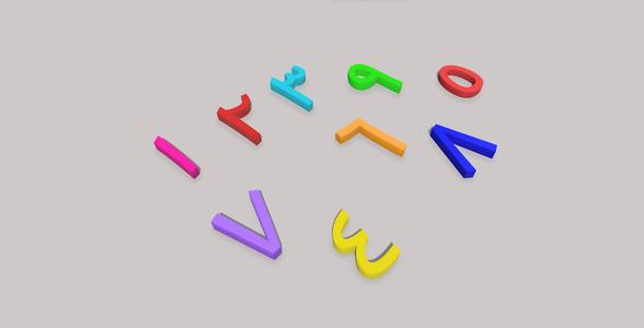Arabic Numbers 1-9 – Free 3D Printable Number Models