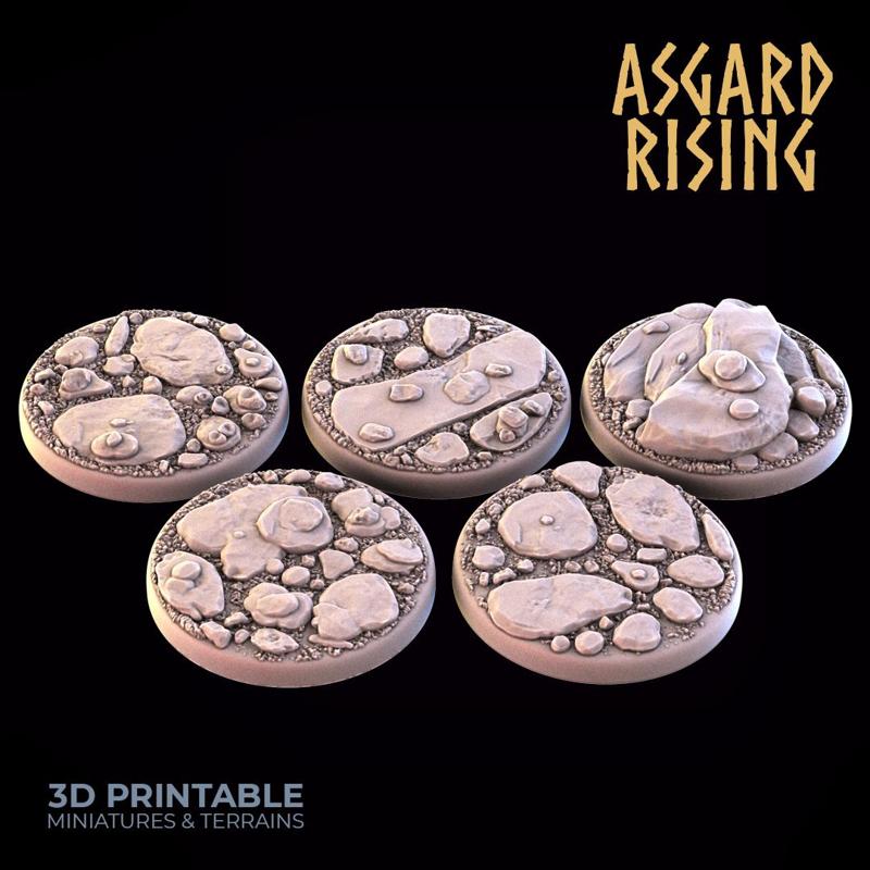 Rock Path - 5x Round Base (25/28/30/32mm) /Pre-supported/