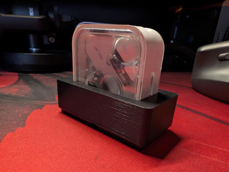 Gridfinity 2x1x4 Bin for Nothing Ear (2) with Spigen Case