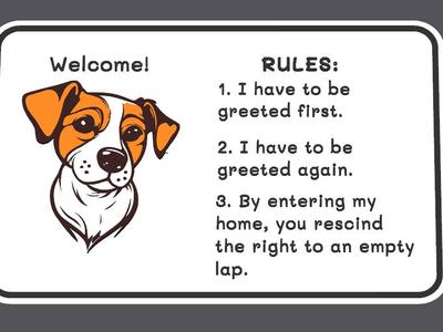 Jack Russell Welcome Sign