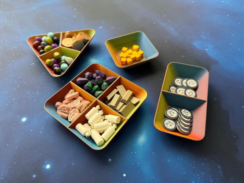 Stackable Resource Trays for Board Games - 4 sizes