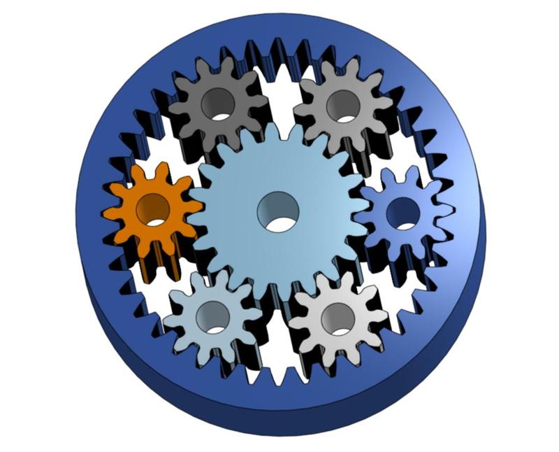 Planetary Gear for 775 Motor. 1:3 Ratio. Fixed planets.
