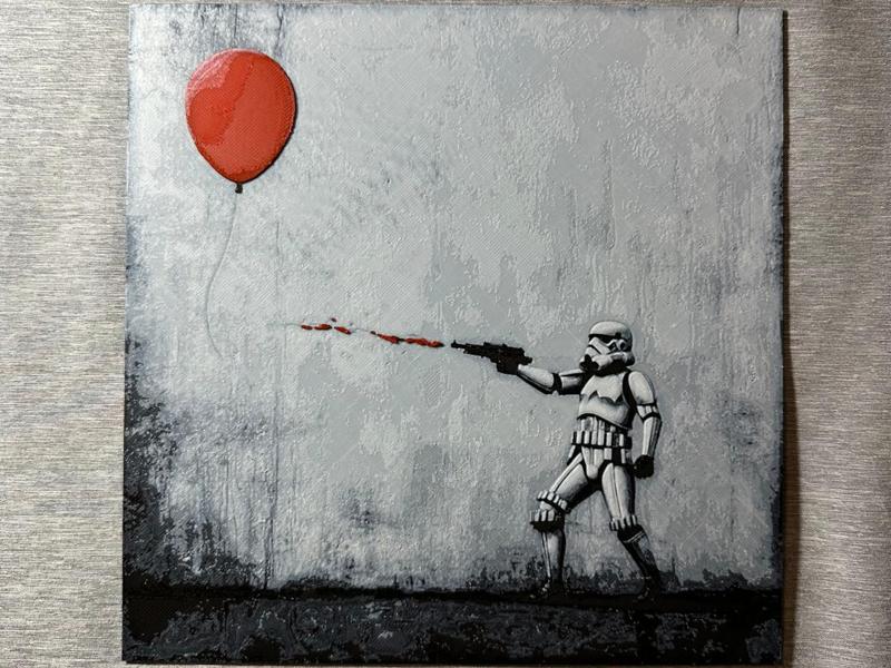 Banksy Inspired Stormtrooper Red Balloon Hueforge