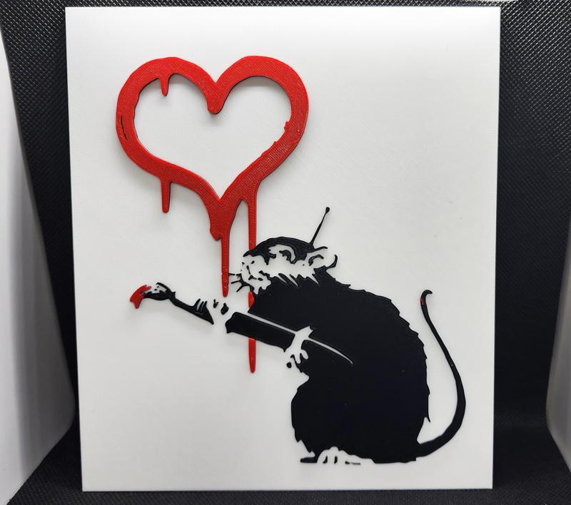 Banksy's Love Rat - 3 Color w/filament changes (1 at a time)