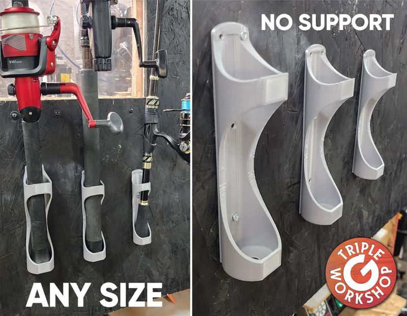 Fishing Pole Holder Wall Mount ANY Size