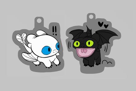 NIGHT FURY/LIGHT UP COUPLE KEYCHAINS (MULTICOLOR WITHOUT AMS)