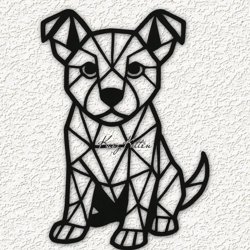 geometric puppy dog wall art home decor
