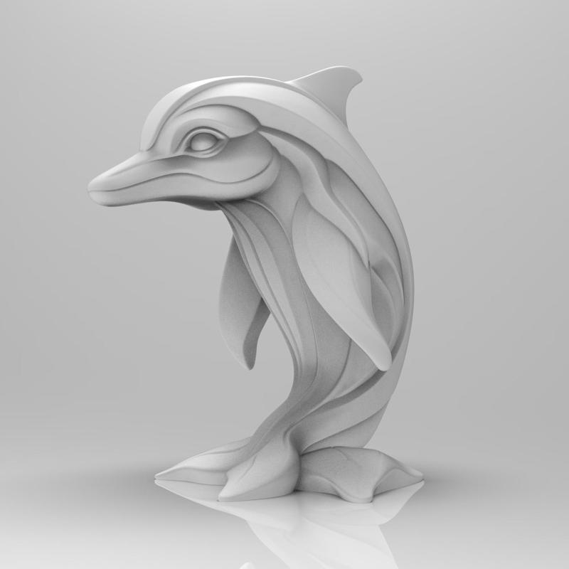 Mystical Dolphin Minimalist Sculpture