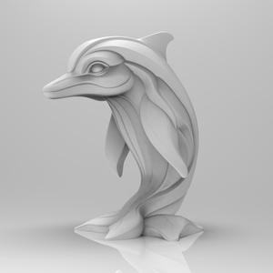Mystical Dolphin Minimalist Sculpture
