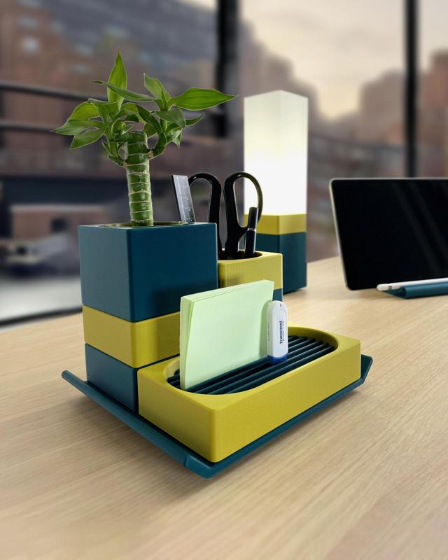 Desk Organizers Tray Mini Planter - Office Accessories Set