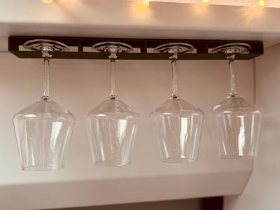 Modular Wine Glass Hanging System for Camper & Van