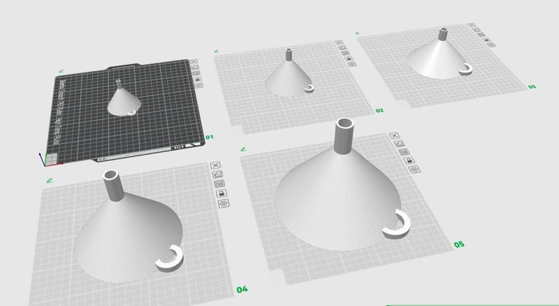 Exquisite funnel 5 sizes / no support / Trichter