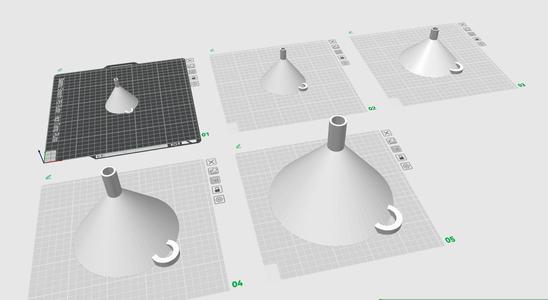 Exquisite funnel 5 sizes / no support / Trichter