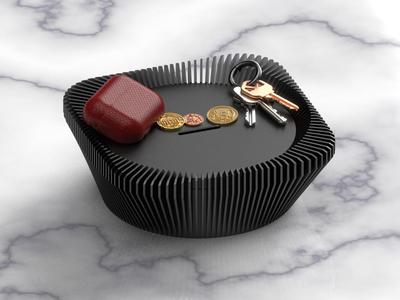 Ribbed Key / Coins Hallway Tray v2 (tall)